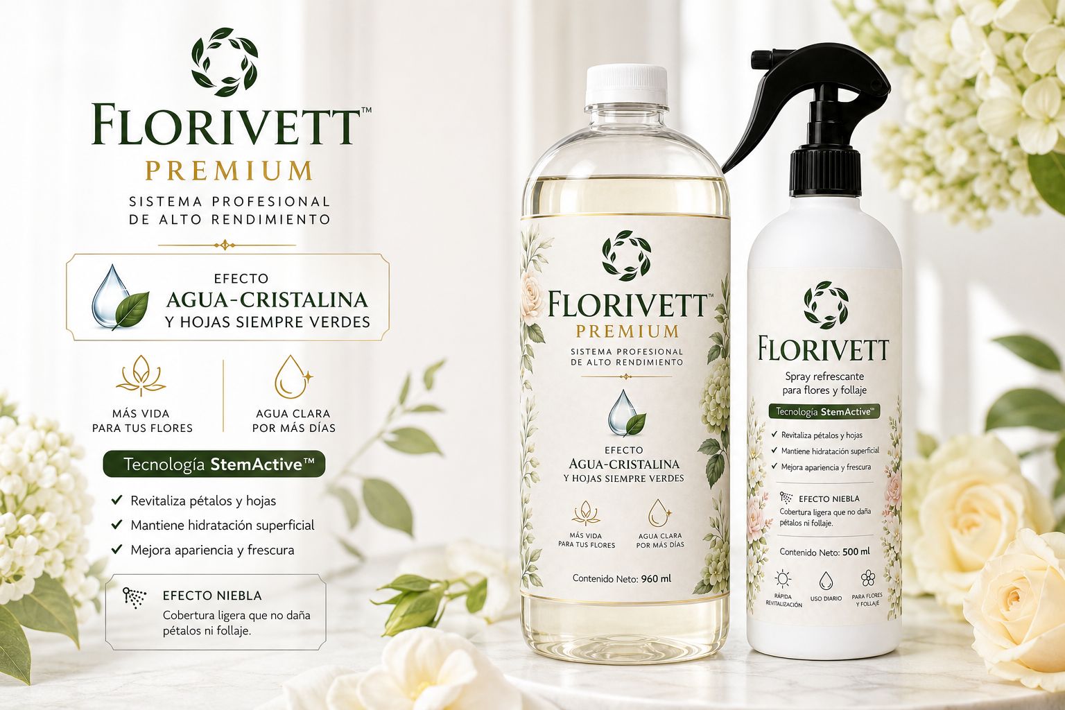 Kit Florivett™ Premium: Sistema de Máxima Vitalidad y Efecto Cristal